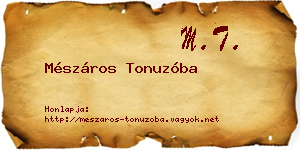 Mészáros Tonuzóba névjegykártya